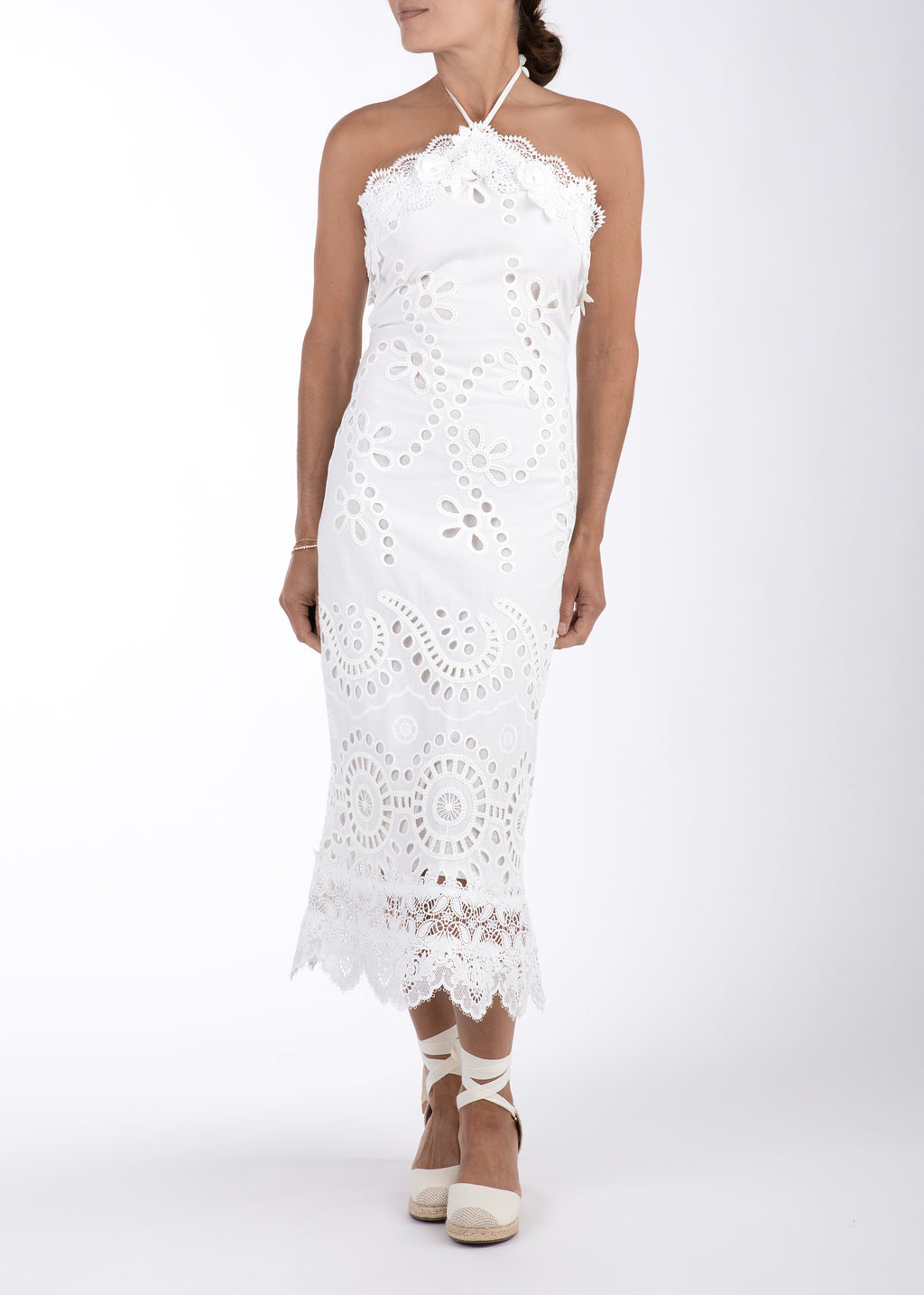 Amoria Midi Dress in White M Amoria Midi Dress in White M