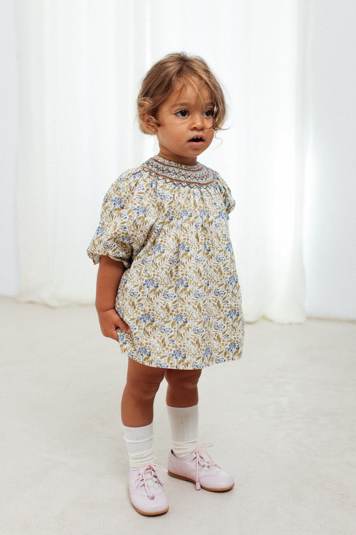 Ines Dress in Yellow Floral