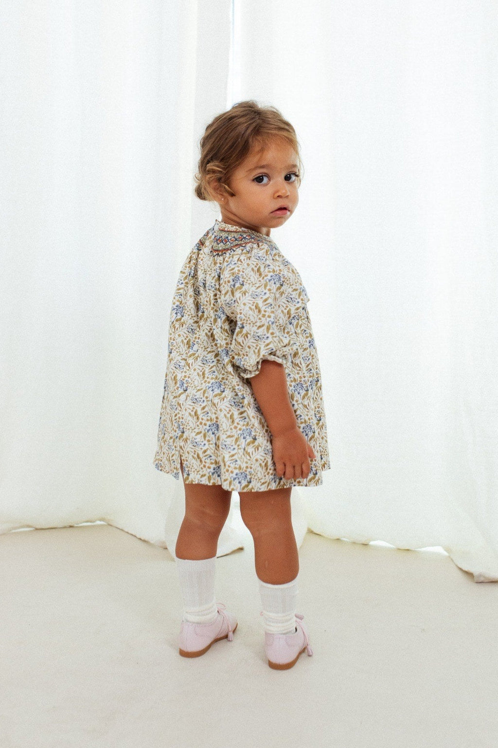Ines Dress in Yellow Floral