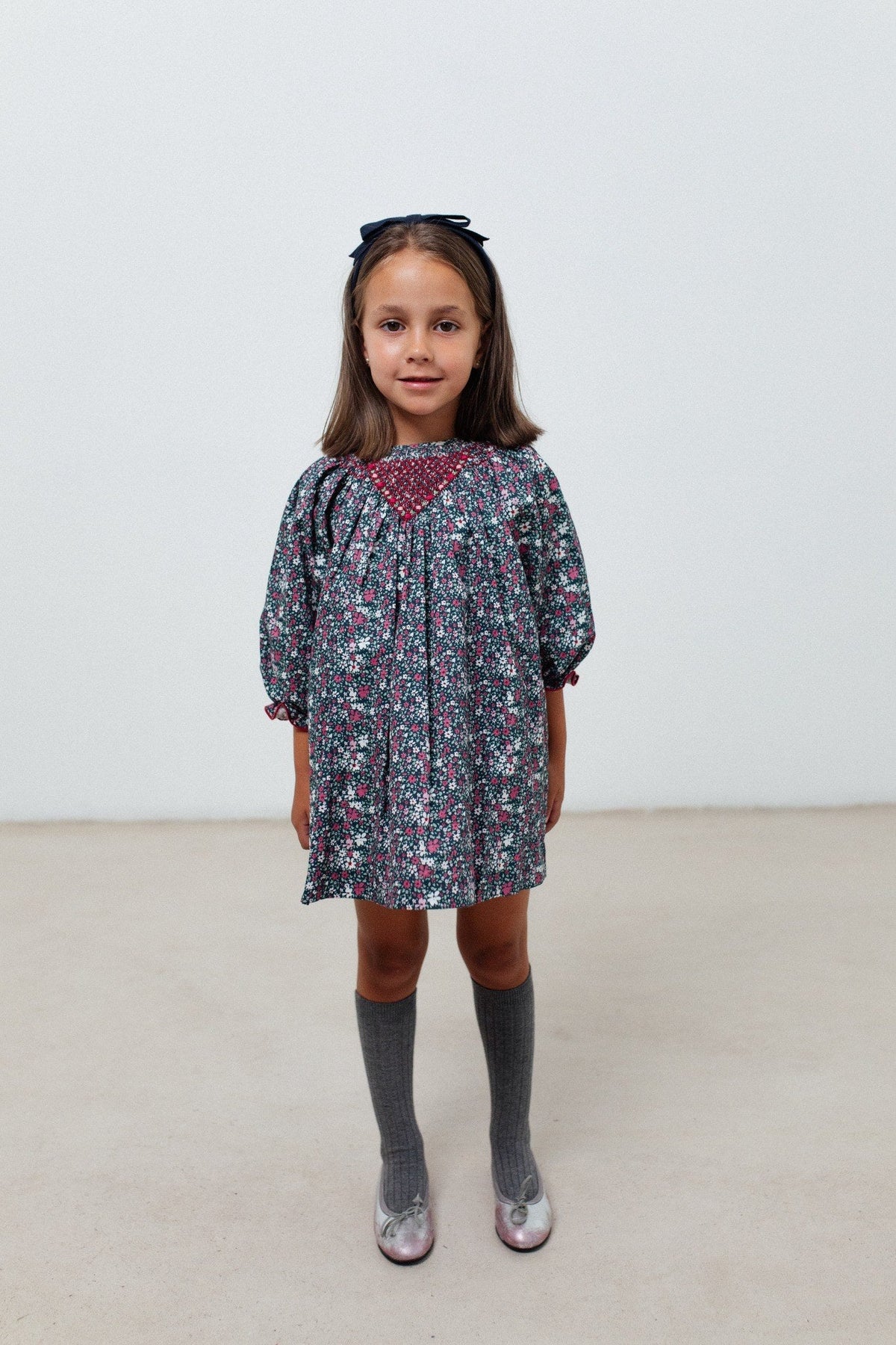 Ines Dress in Navy Floral