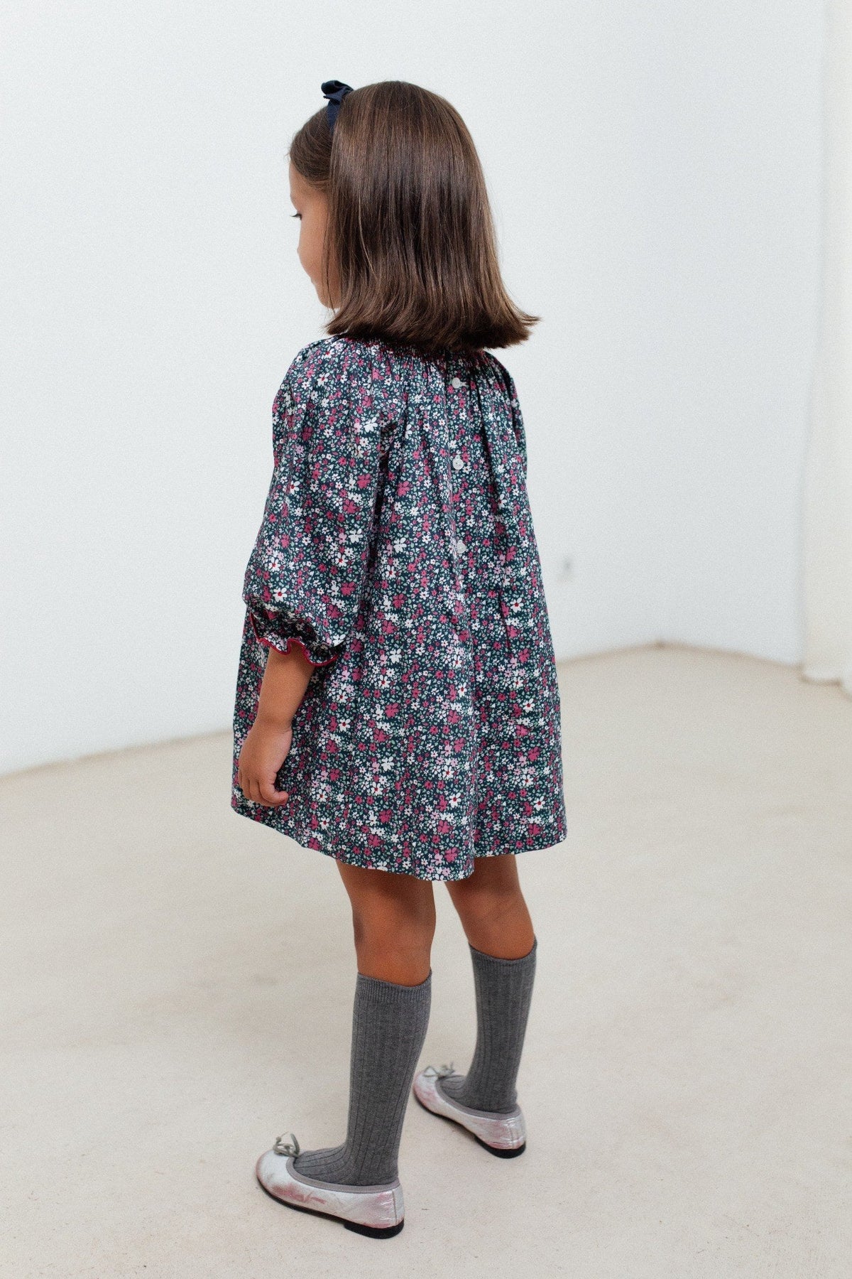 Ines Dress in Navy Floral