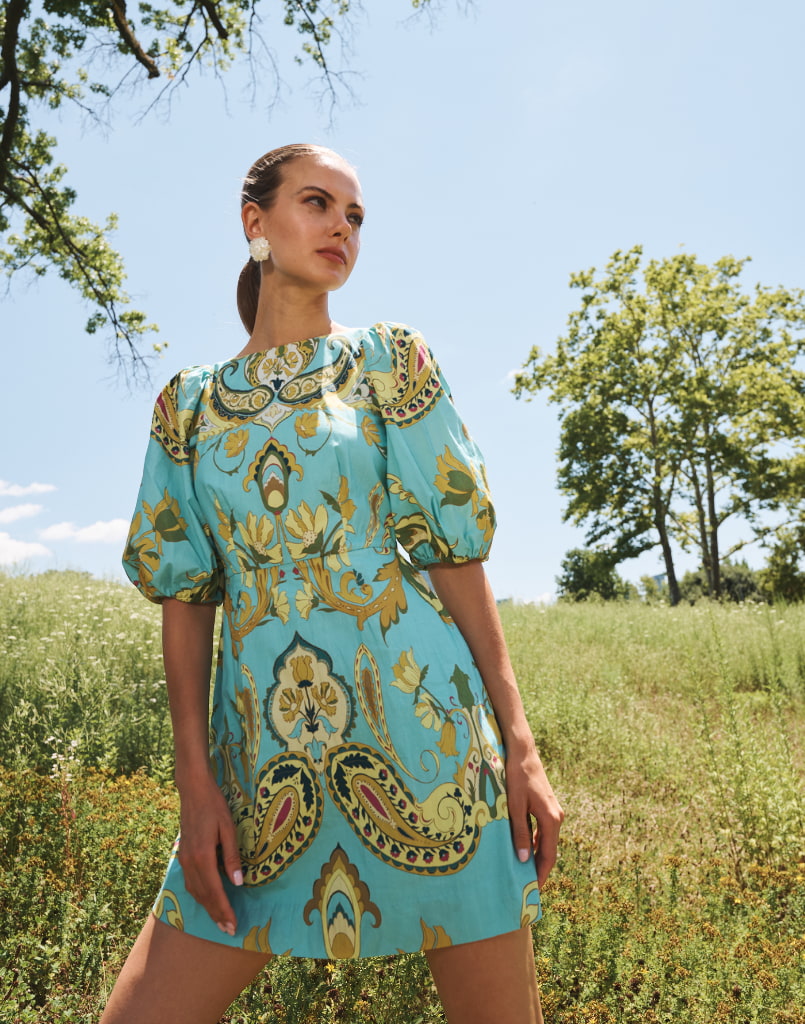 Pippa Mini Dress in Atlas Paisley
