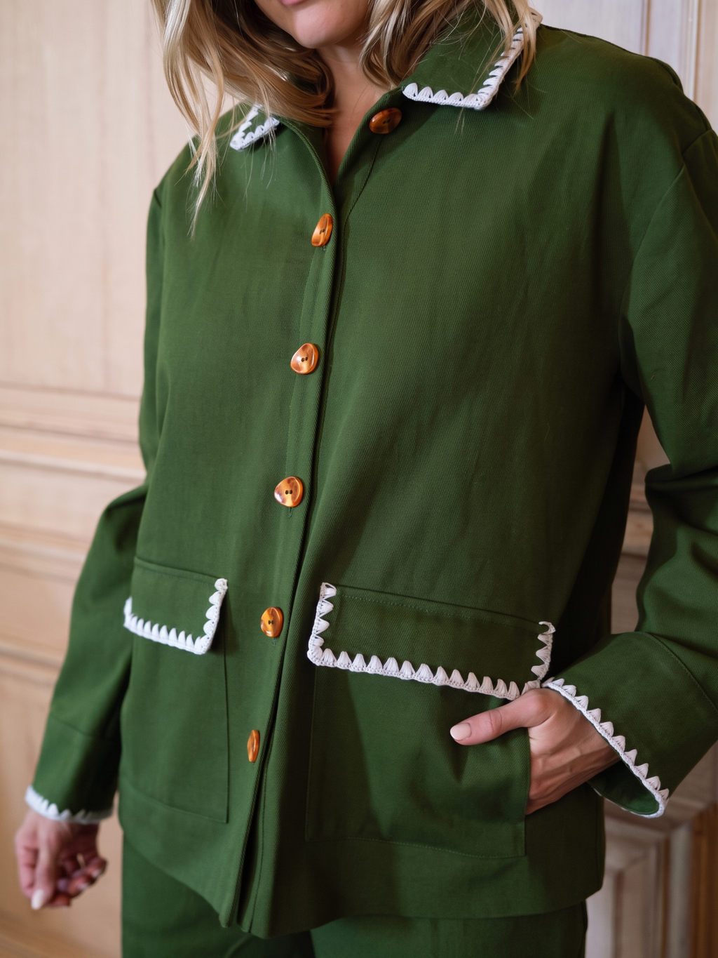 Becky Barn Jacket in Fern Twill