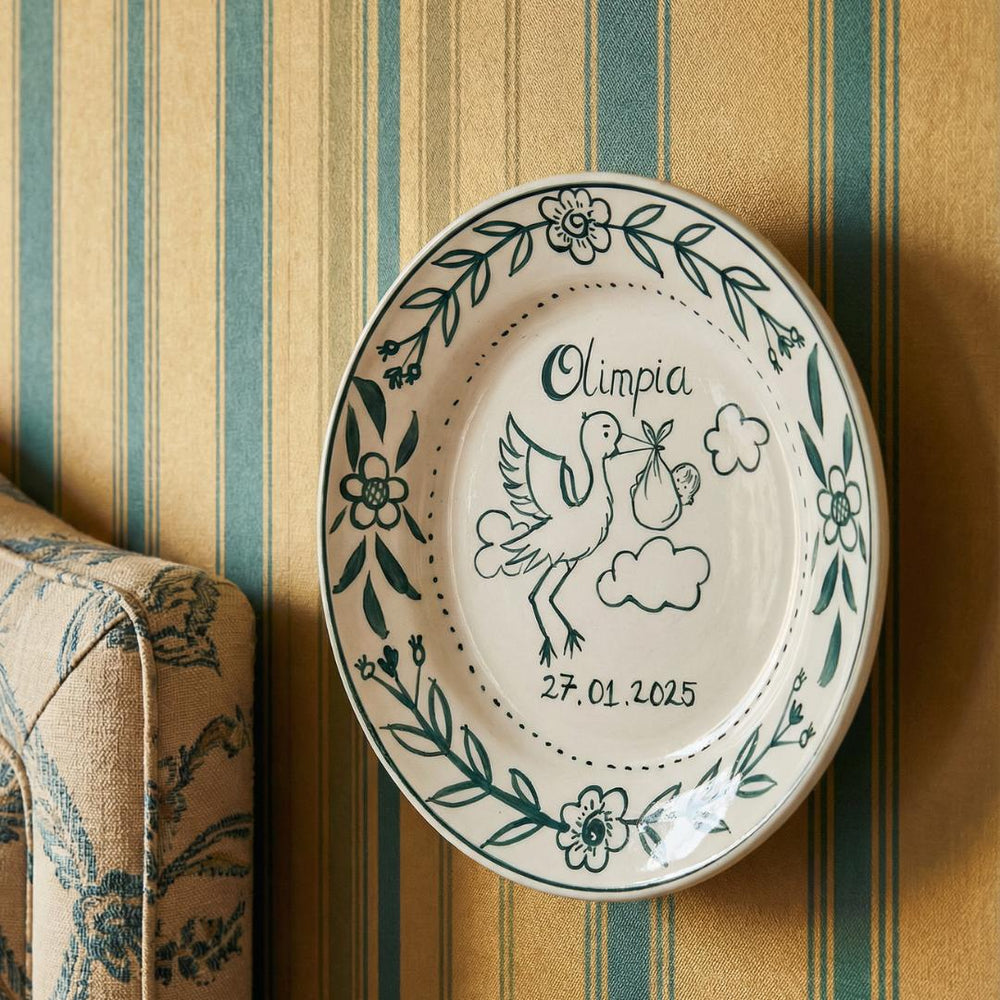 Personalized Sage Birth Plate