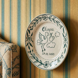 Personalized Sage Birth Plate