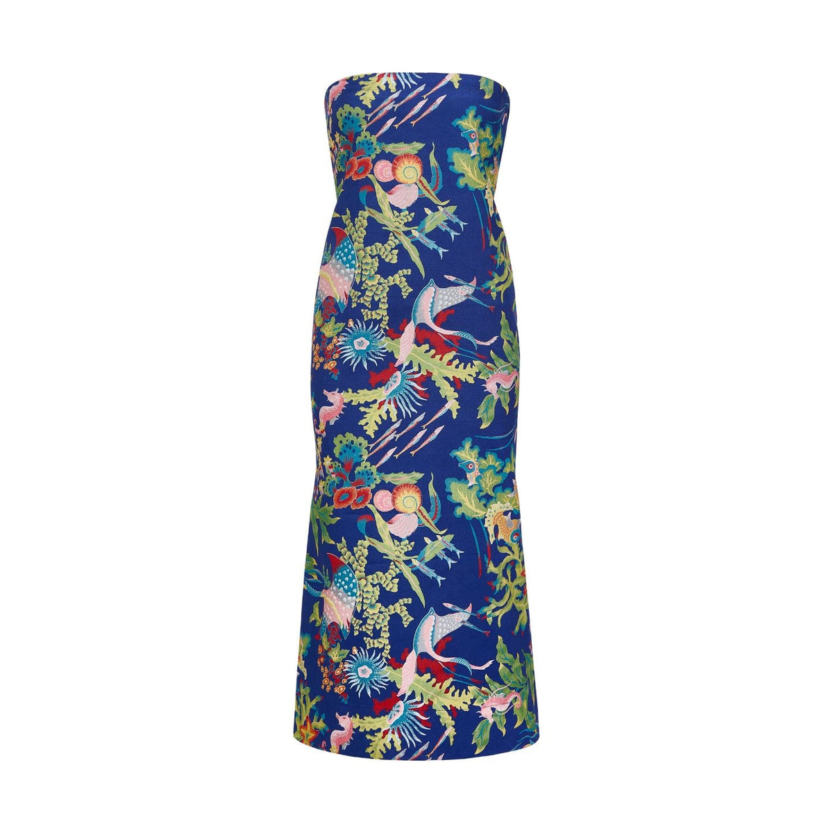 Strapless A-Line Dress in Blue Under The Sea