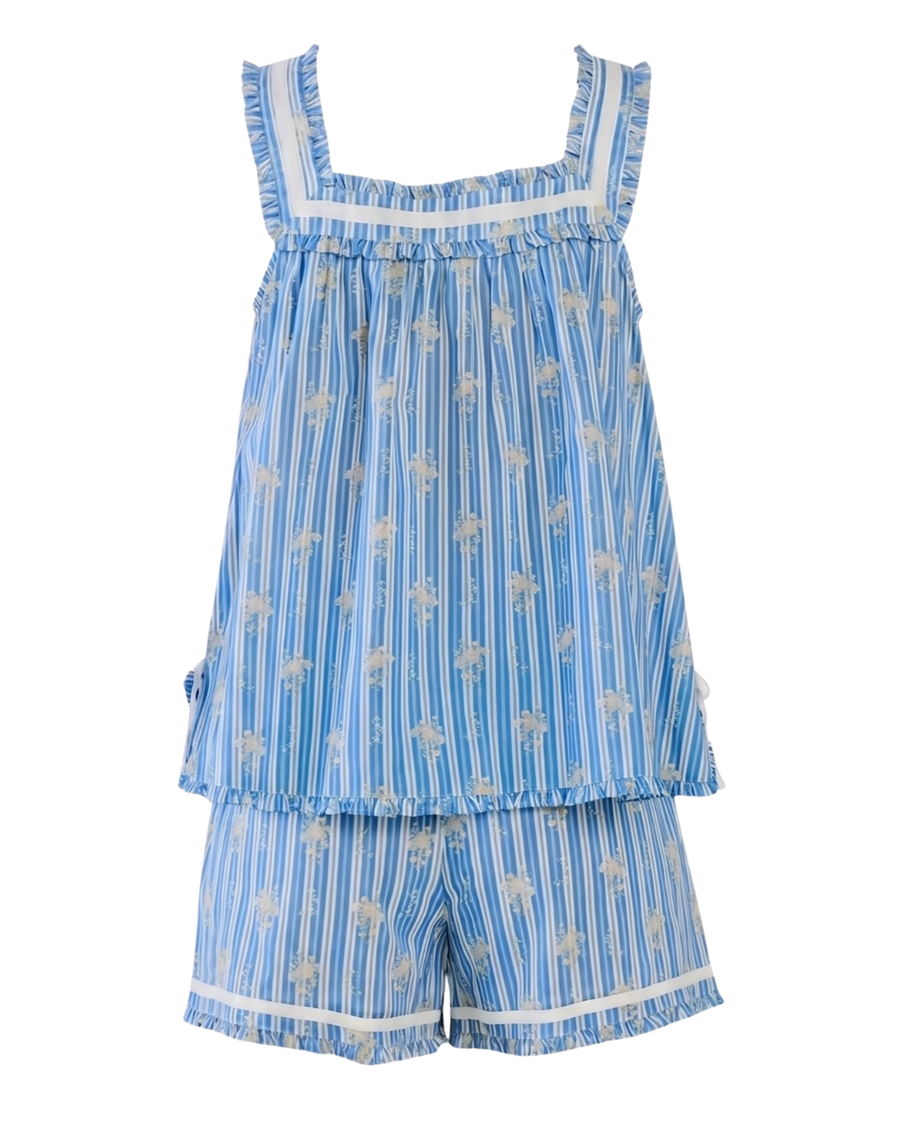 The Caroline Short Set in Bluebell Stripe