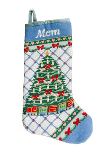 Needlepoint Ribbon Christmas Tree Stocking