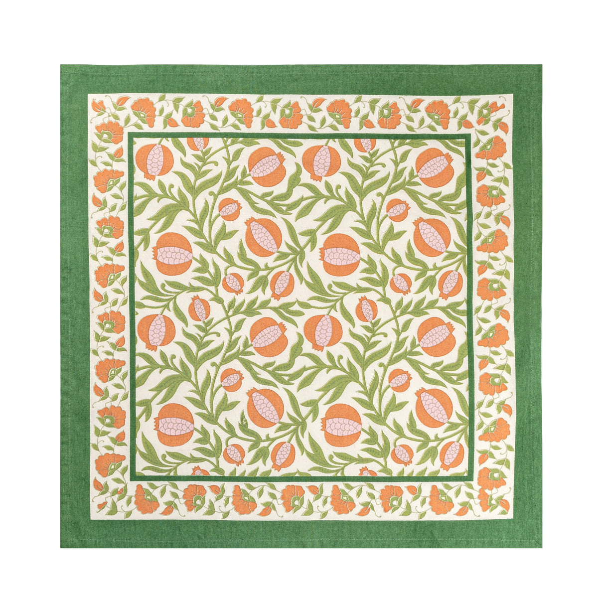 Grenadine Orange & Green Napkins, Set of 6