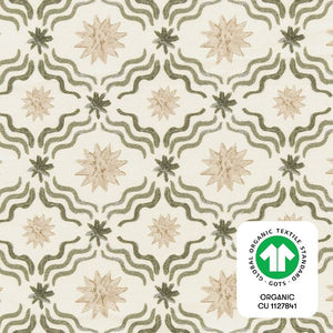 Crib Sheet in GOTS Certified Organic Brushed Cotton by Nate Berkus in Juniper Star