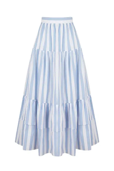 Aurelie Set in Blue & White Stripes