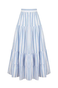 Aurelie Set in Blue & White Stripes