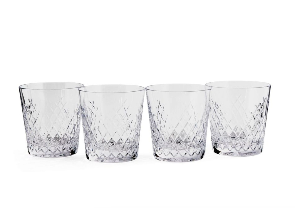 Barwell Cut Crystal Rocks Glass, Set of 4