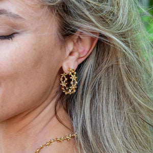 Jasmine Hoop Earrings in Pearl