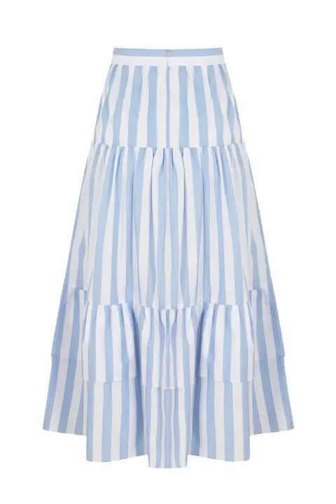Aurelie Set in Blue & White Stripes