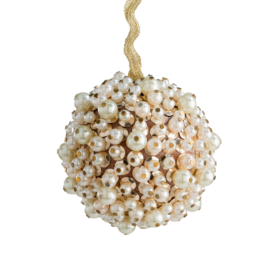 Multi Pearl Ball Ornament in Cream