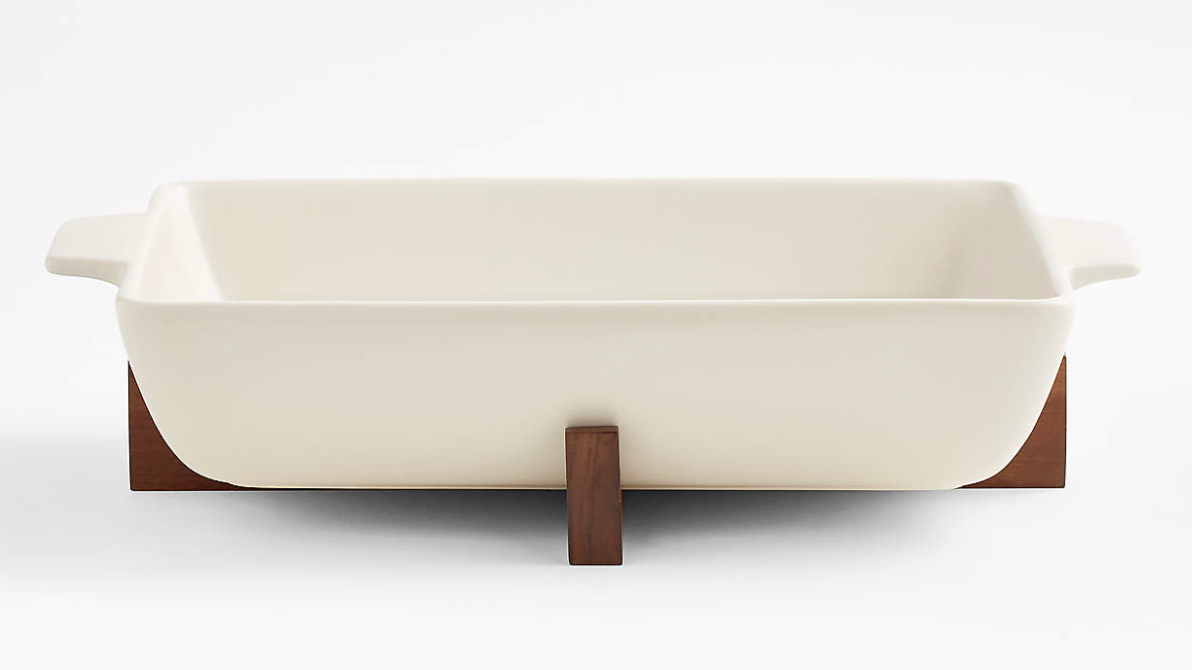 Baking Dish with Wood Trivet
