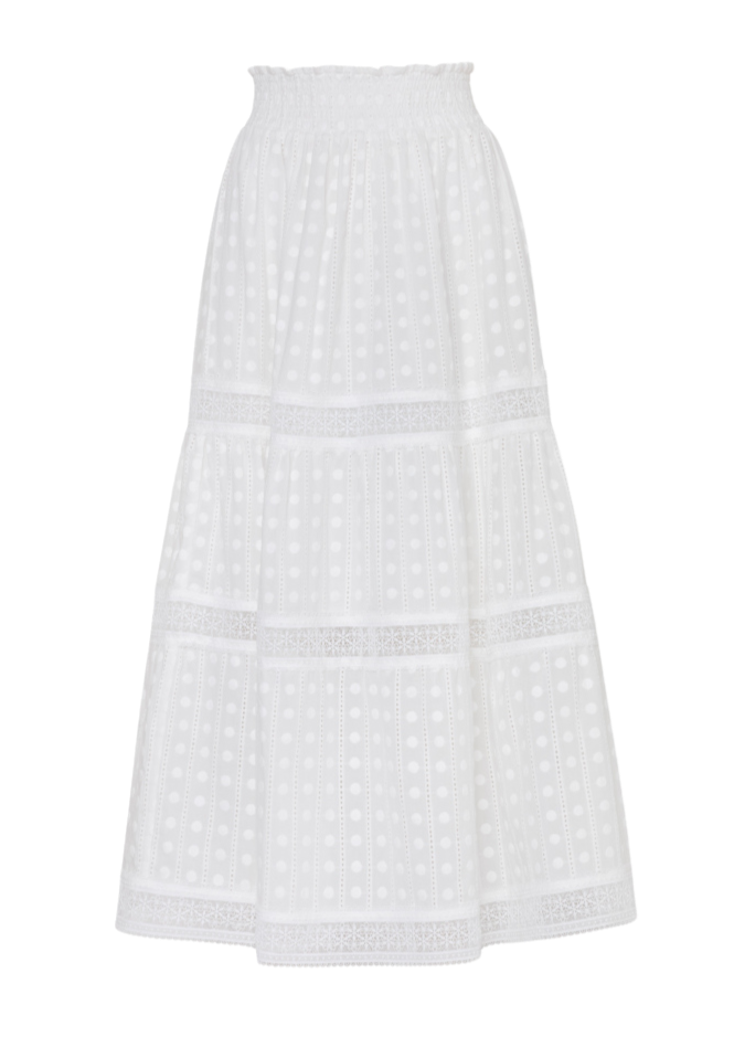 Angela Maxi Skirt in White | Over The Moon