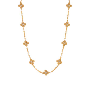 Berry Clover Double Sided Necklace 16" in MOP