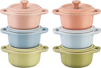 6-Piece Mini Ceramic Round Cocotte Set