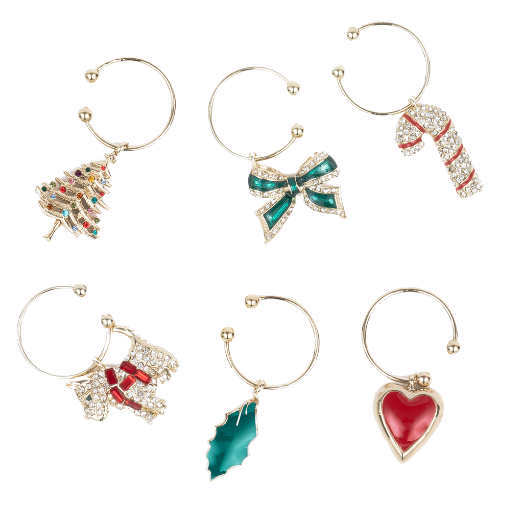 Christmas Wine Charms