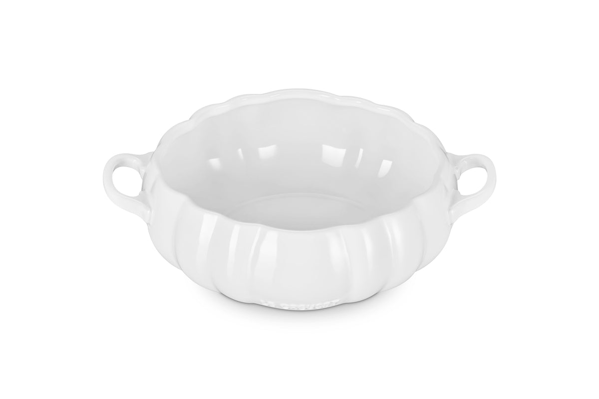 Le Creuset Pumpkin Serving Bowl, 4 qt., White