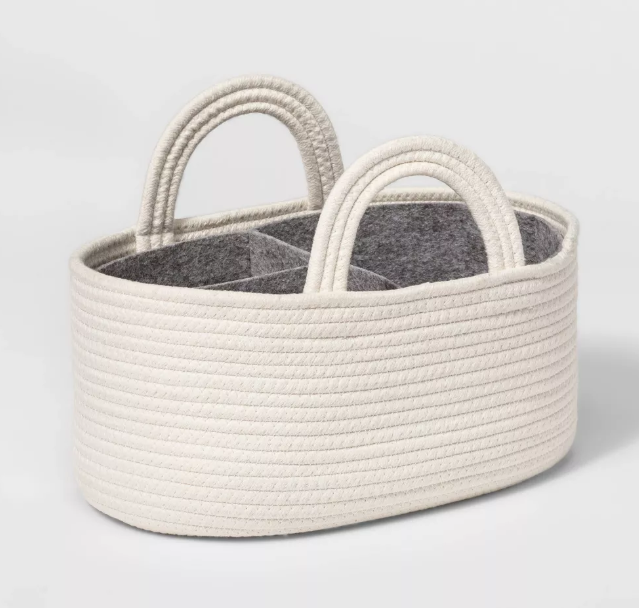 Coiled Rope Diaper Caddy with Dividers - Cloud Island™ Cream