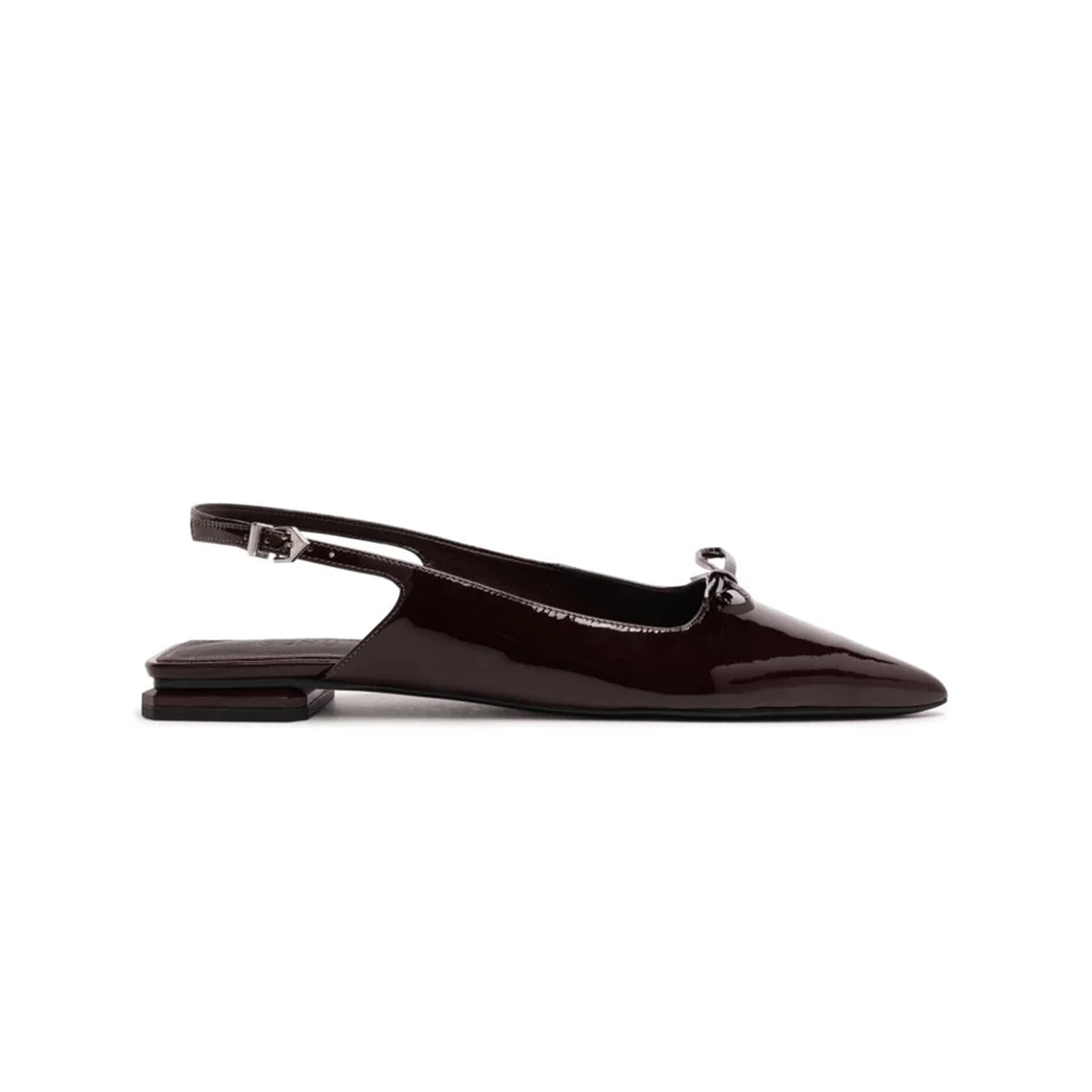 Violetta Sculpt Patent Flat in Maplewood