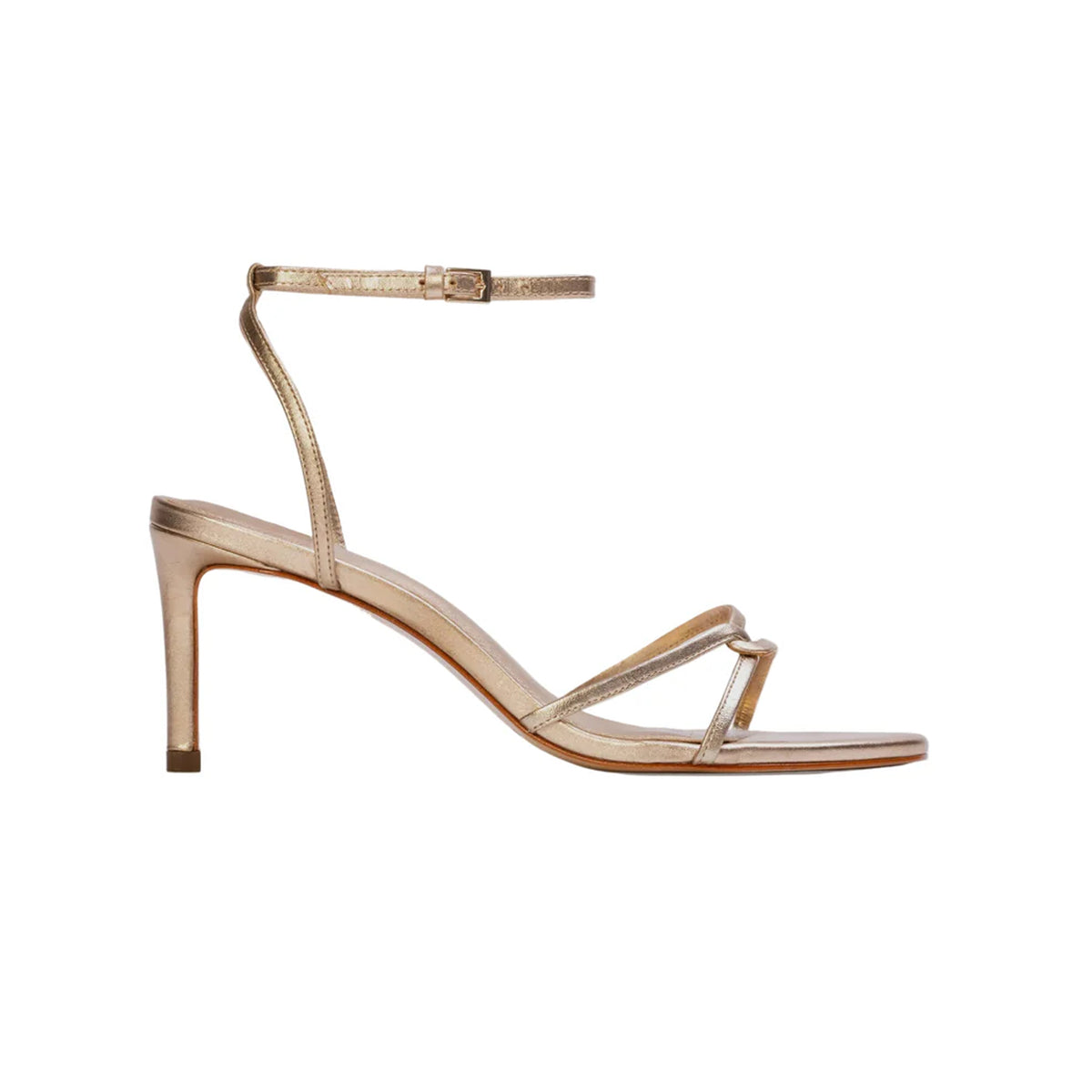 Miley 70 Sandal in Gold Metallic Leather