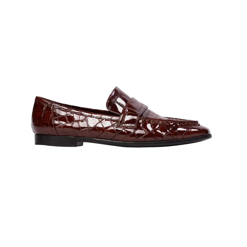 Arrow Loafer in Cinnamon Croc Patent Leather
