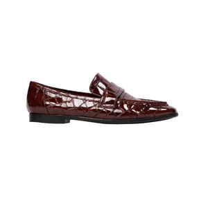 Arrow Loafer in Cinnamon Croc Patent Leather