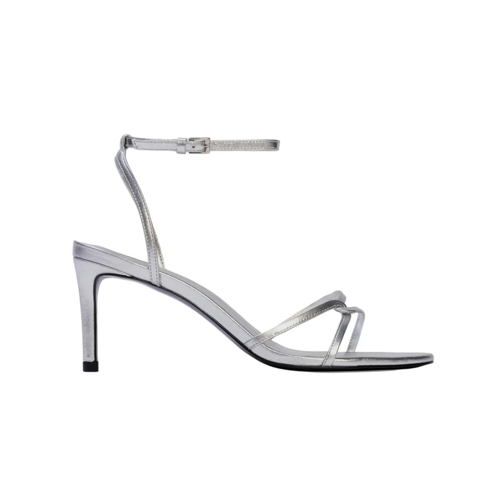 Miley 70 Sandal in Silver Metallic Leather