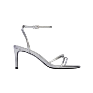 Miley 70 Sandal in Silver Metallic Leather