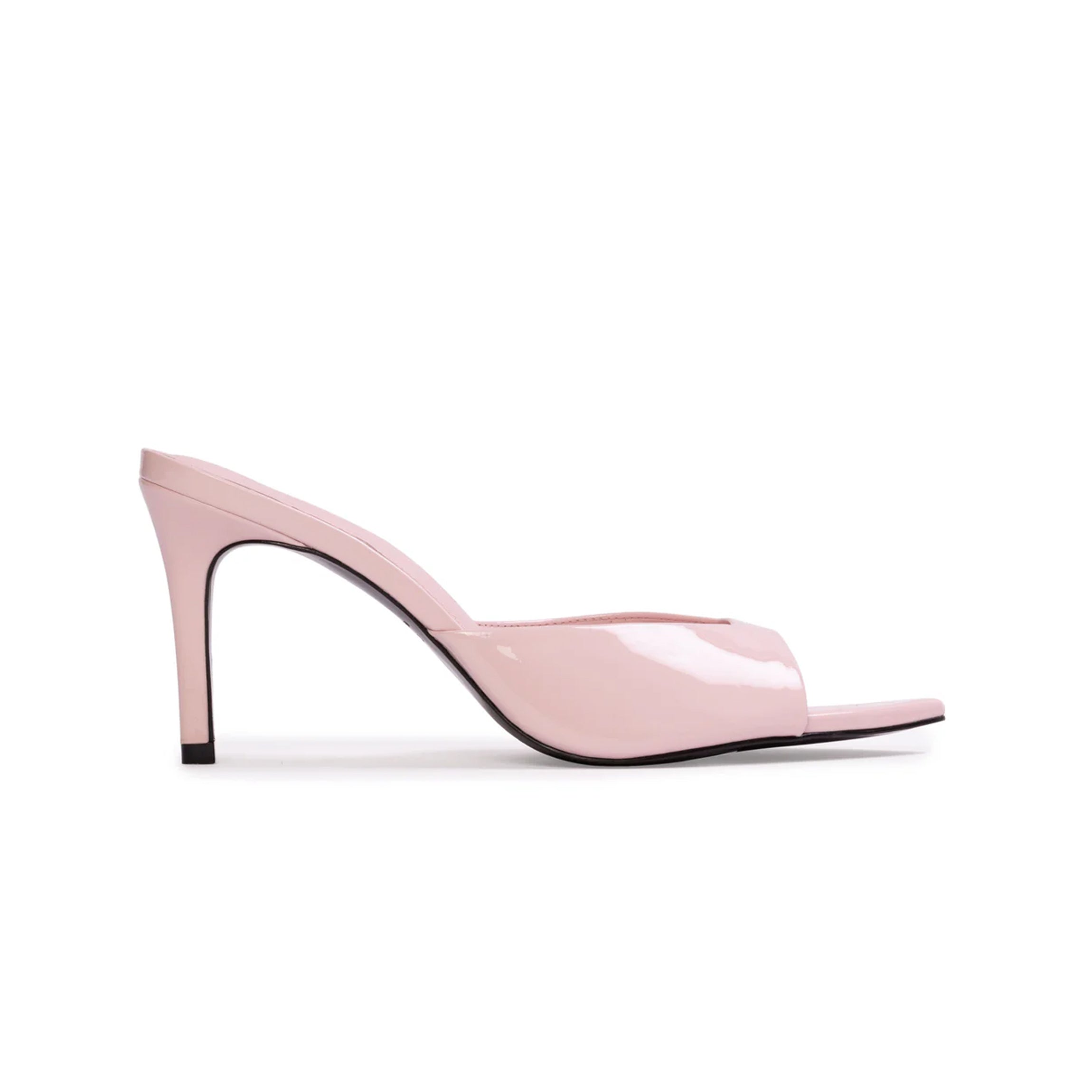 Brea 80 Mule in Powder Pink Patent Leather