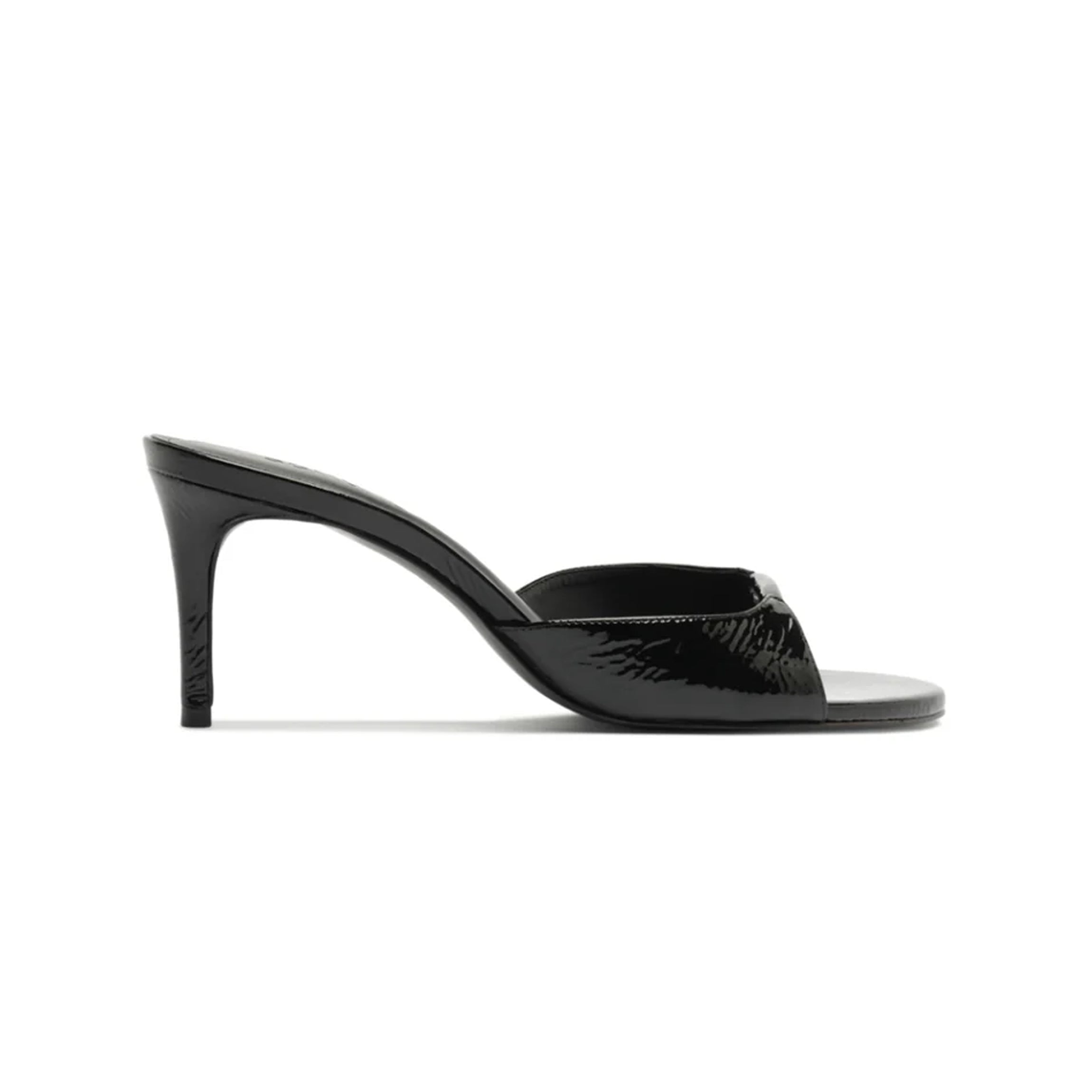 Arlette Mule Patent Leather Sandal in Black