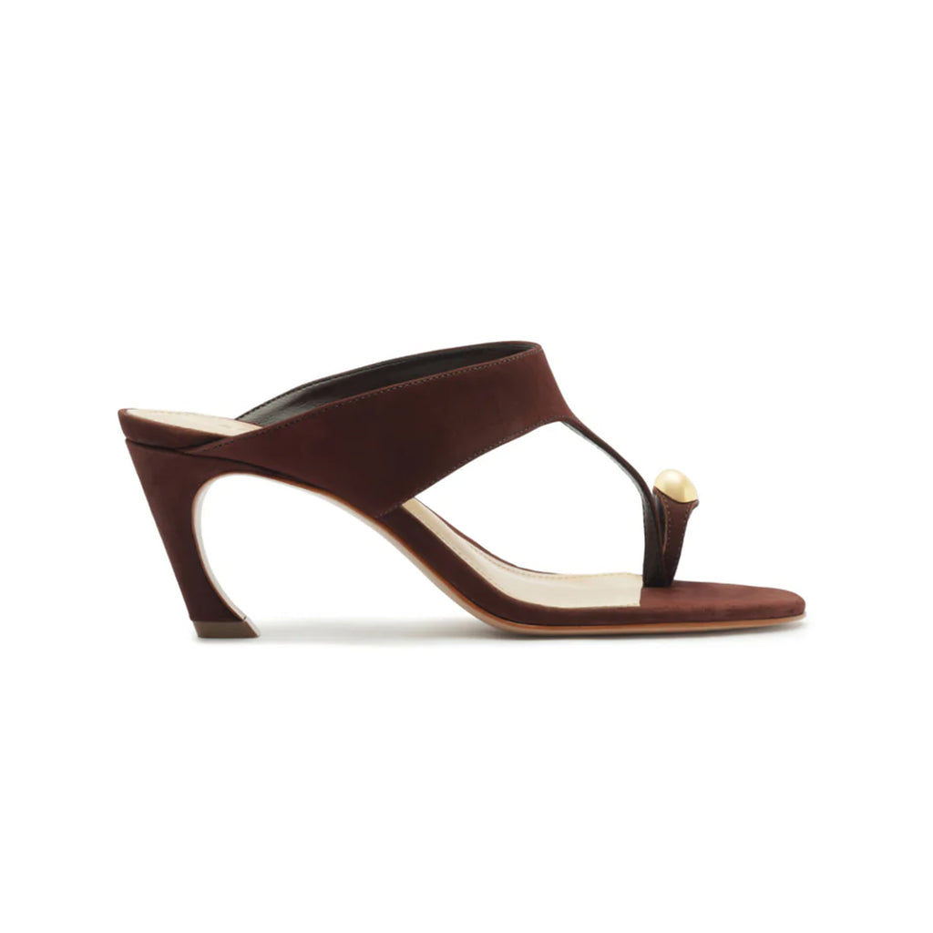 Maisie Nubuck Sandal in Chestnut Brown