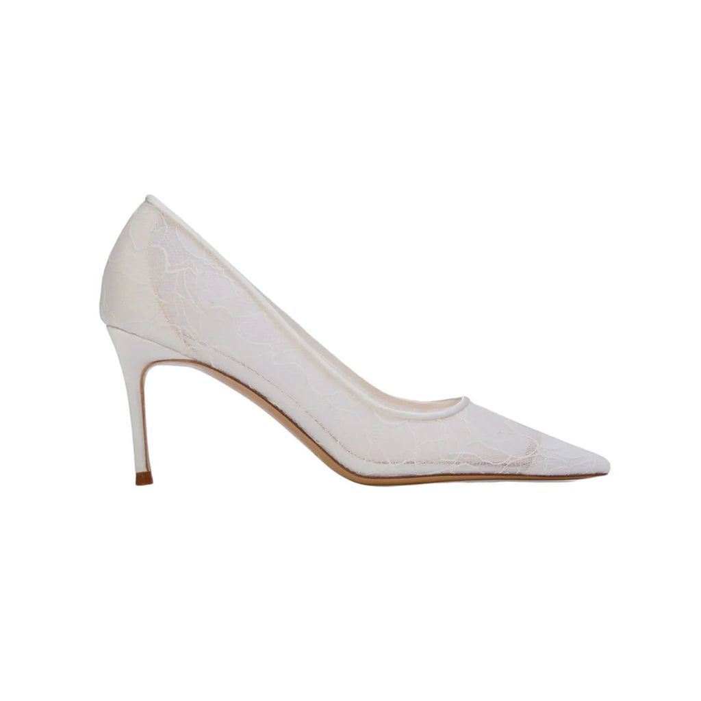 Mia 80 Pump in Ivory Lace