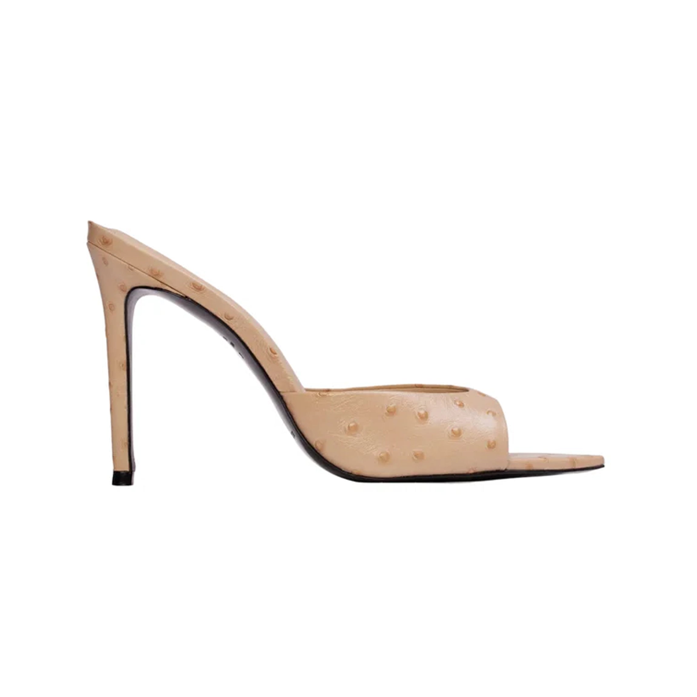Brea 100 Mule in Nude Ostrich Leather