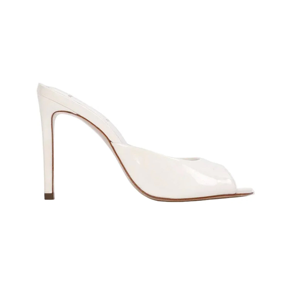 Alessia 100 Mule in Coconut Patent Leather
