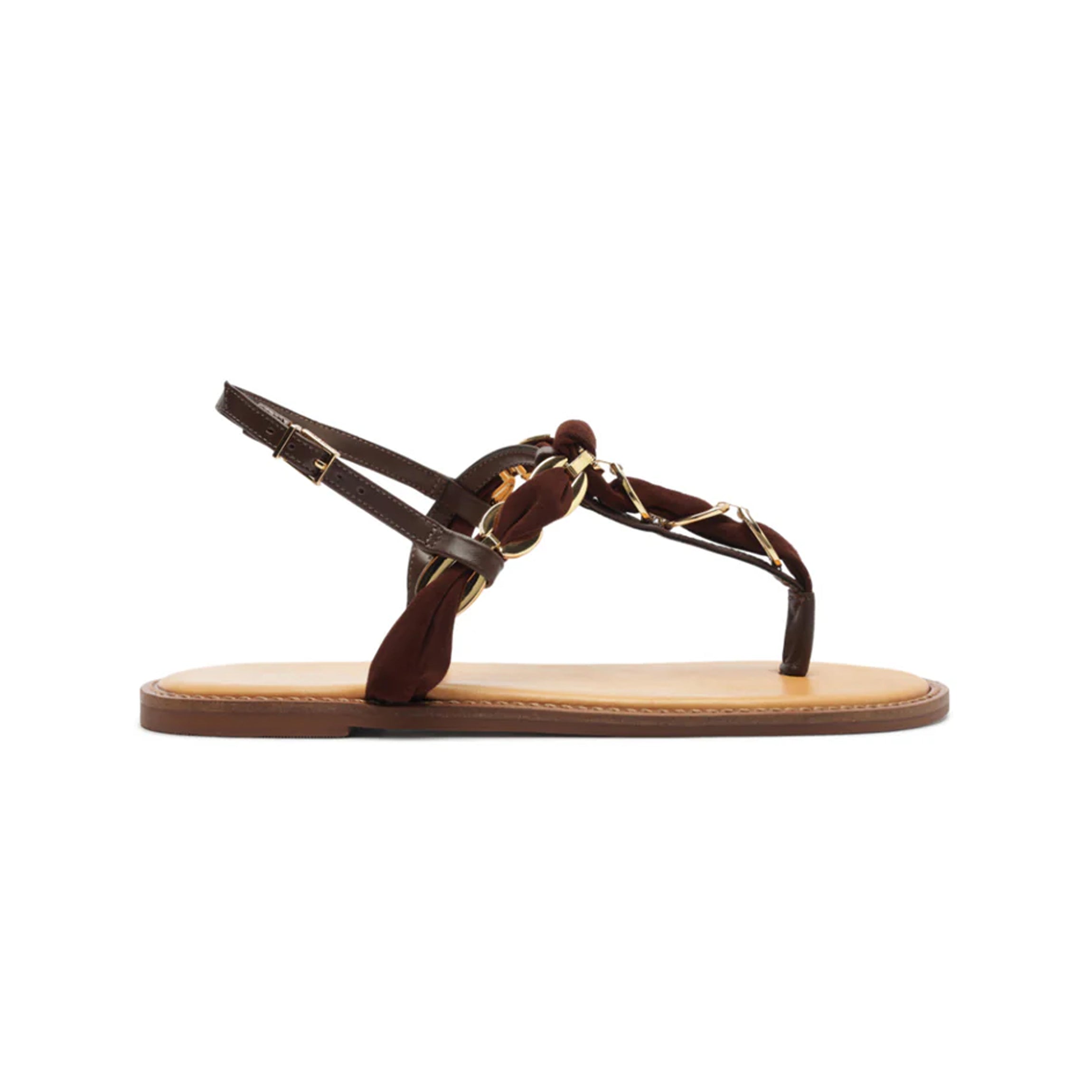 Camellia Sandal in Root Brown