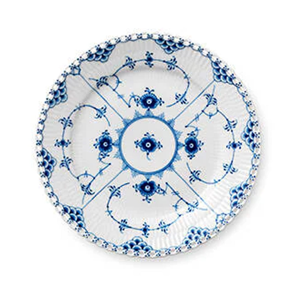 Blue Fluted Full Lace Plate, 7.5"