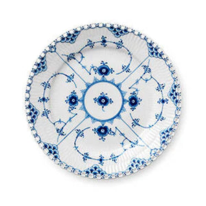 Blue Fluted Full Lace Plate, 7.5"