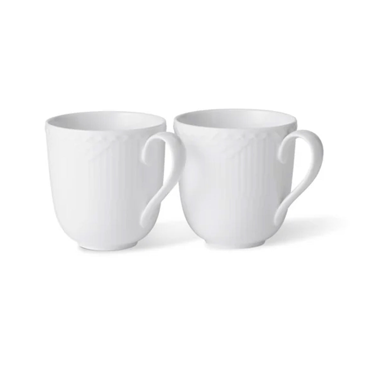 White Fluted Half Lace Cup, Set of 2