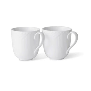 White Fluted Half Lace Cup, Set of 2