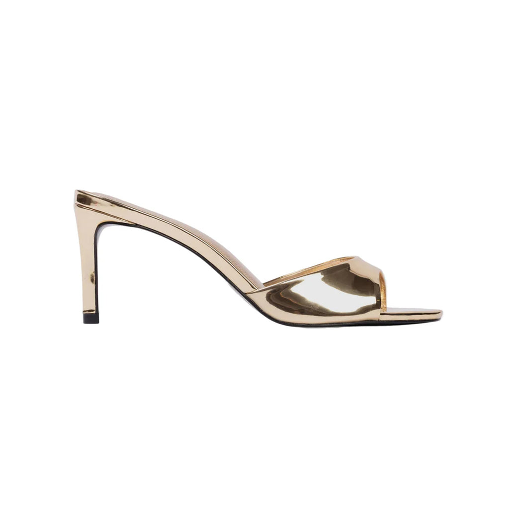 Freddie 70 Mule in Gold Mirror Metallic