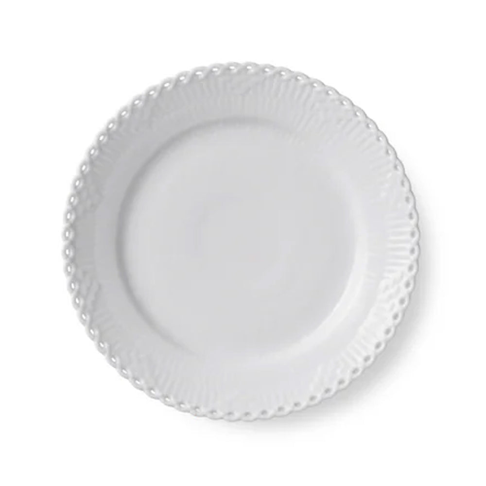 White Fluted Full Lace Plate 19cm 7.48"