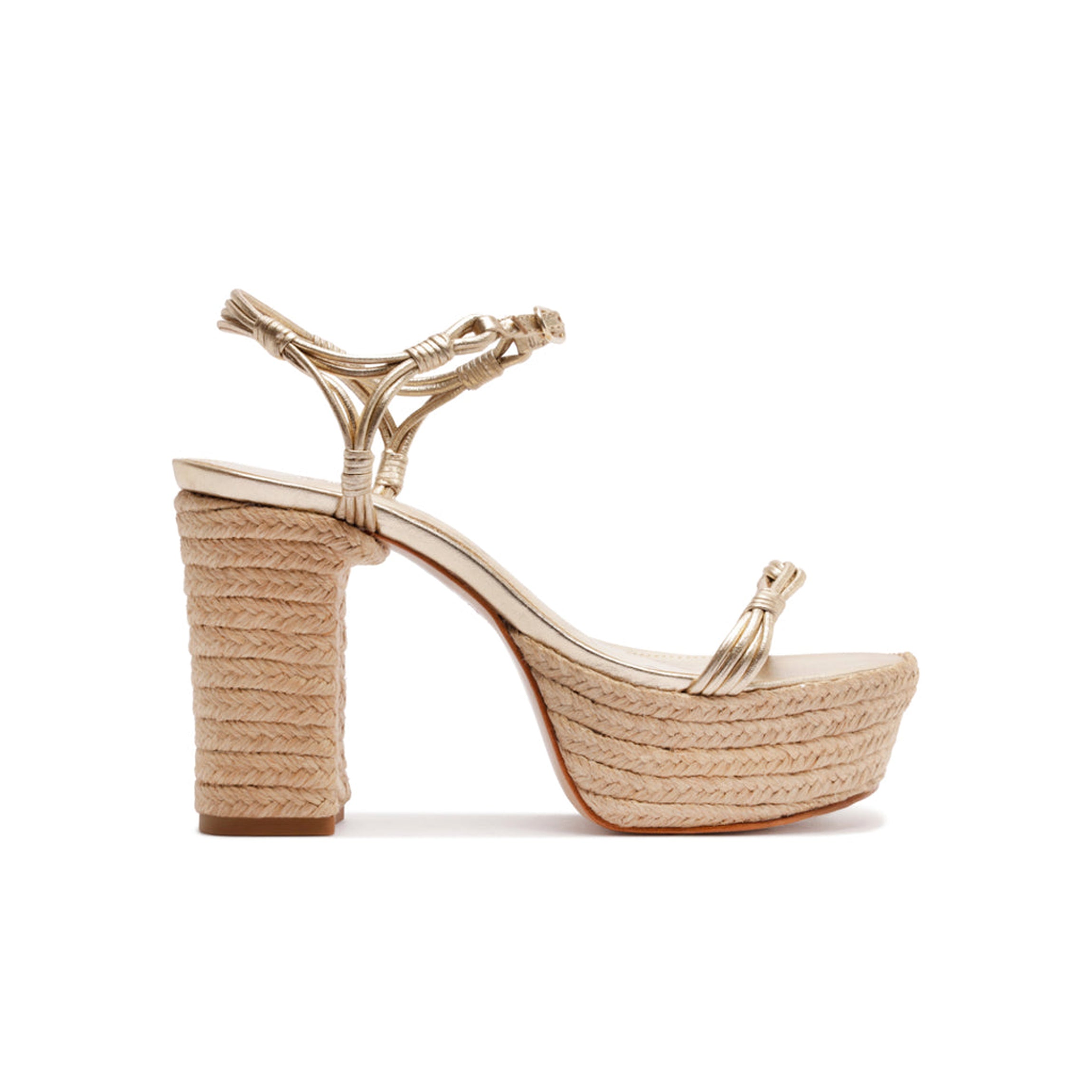 Nara Platform Metallic Sandal in Platinum