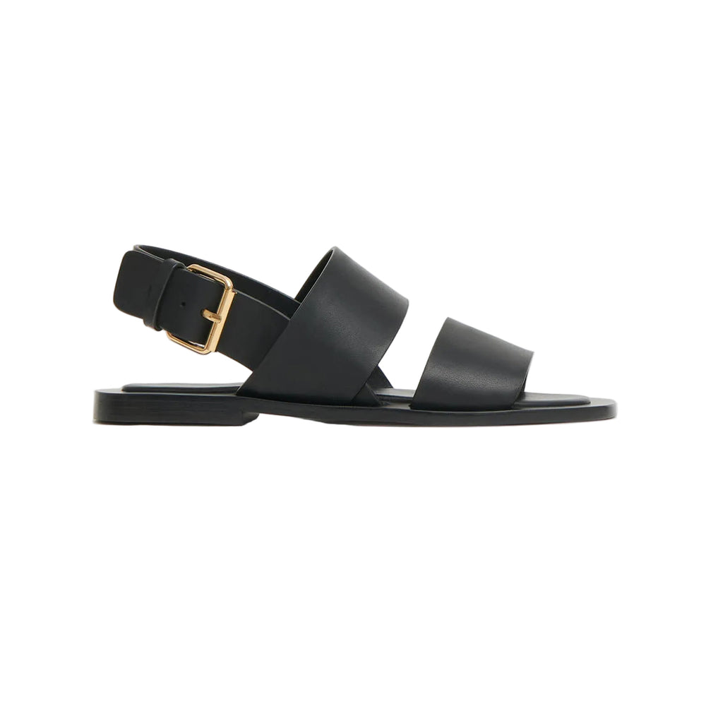 Double Strap Sandal in Black