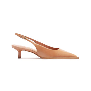 Daria Sling Leather Pump in Earth Clay
