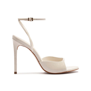 Arlette Patent Leather Sandal in Sugar White
